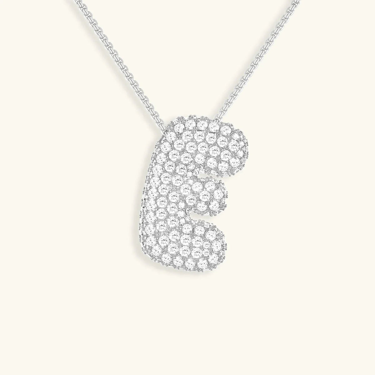 [Amore]Bubble Initial Diamond Necklace