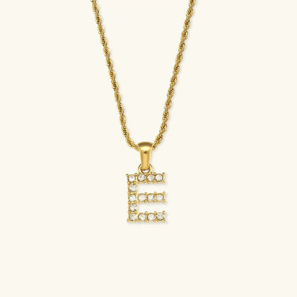 [Amore]Maeve Letter Initial Diamond Necklace