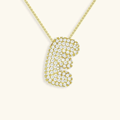 [Amore]Bubble Initial Diamond Necklace