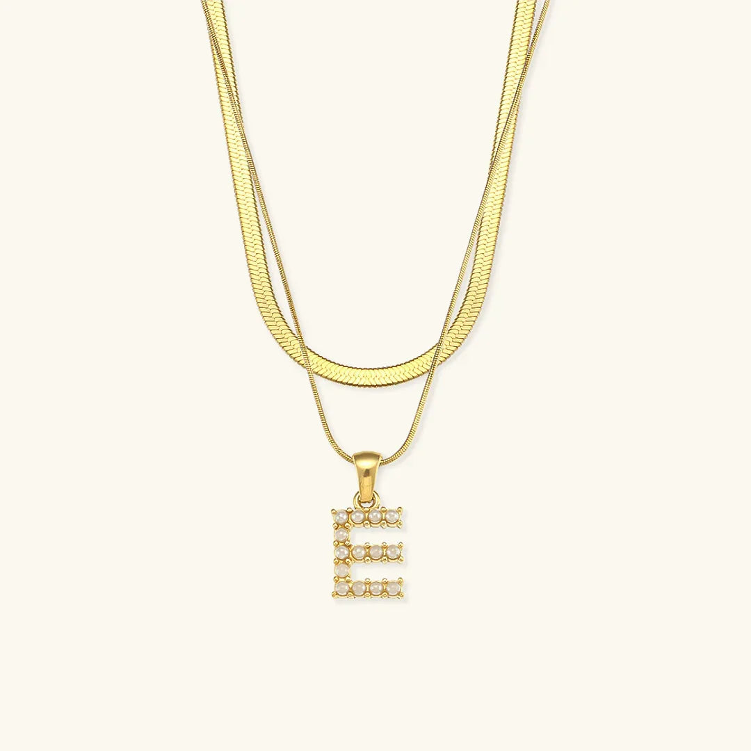 [Amore]Fiona Layered Gold Initial Letter Necklace