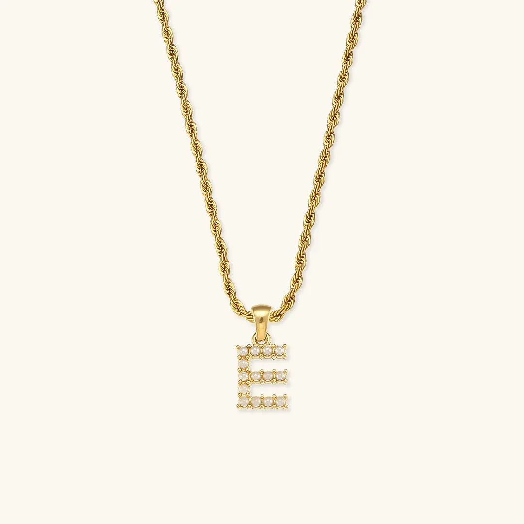 [Amore]Elodie Initial Letter Pearl Necklace