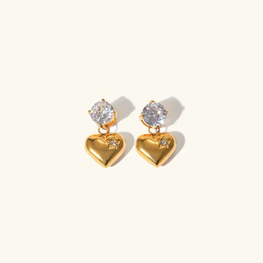 [Amore]Emmeline Heart Gold Earrings