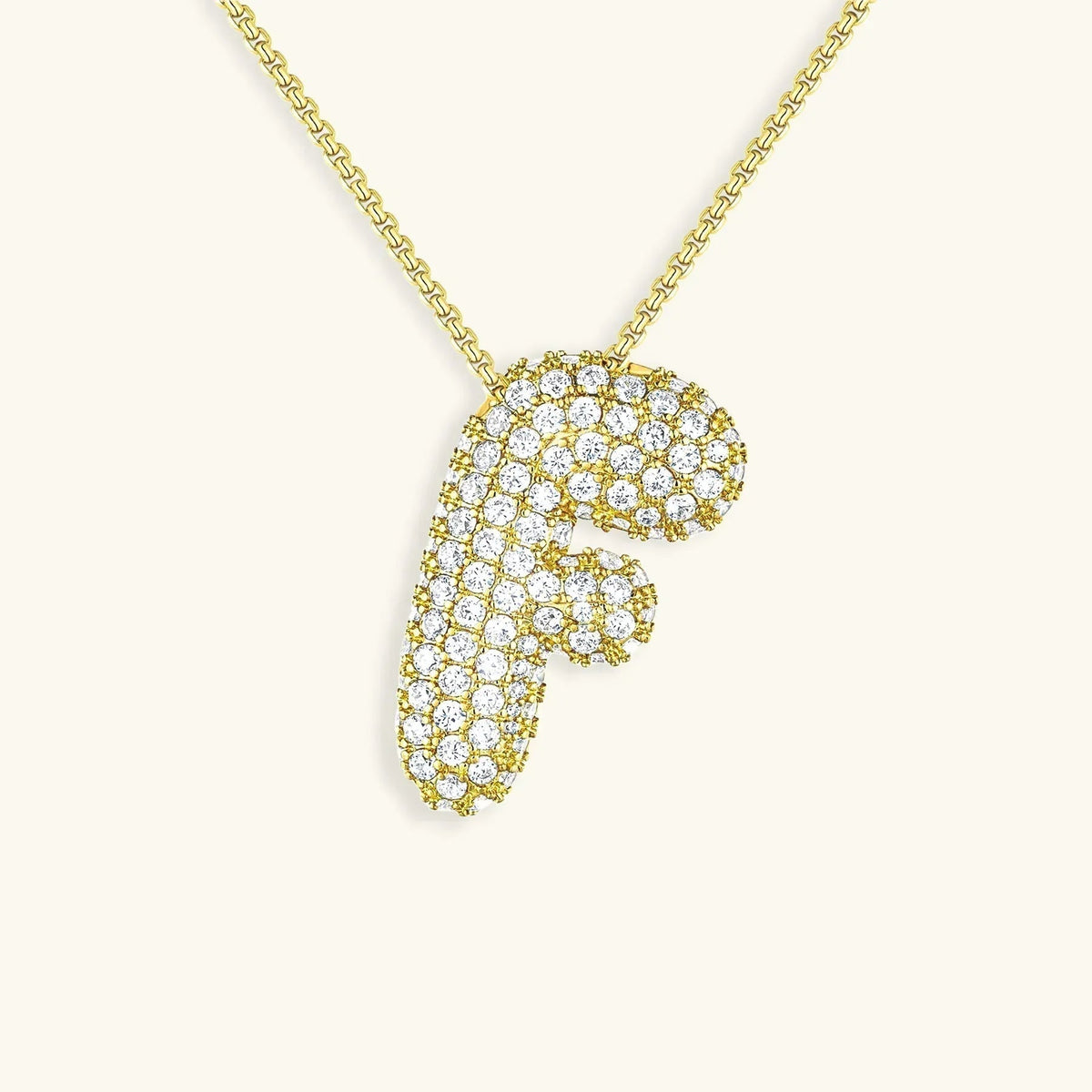 [Amore]Bubble Initial Diamond Necklace