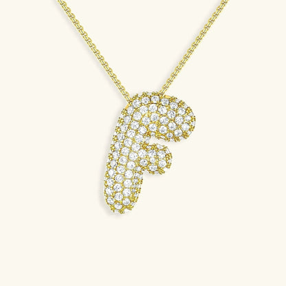 [Amore]Bubble Initial Diamond Necklace