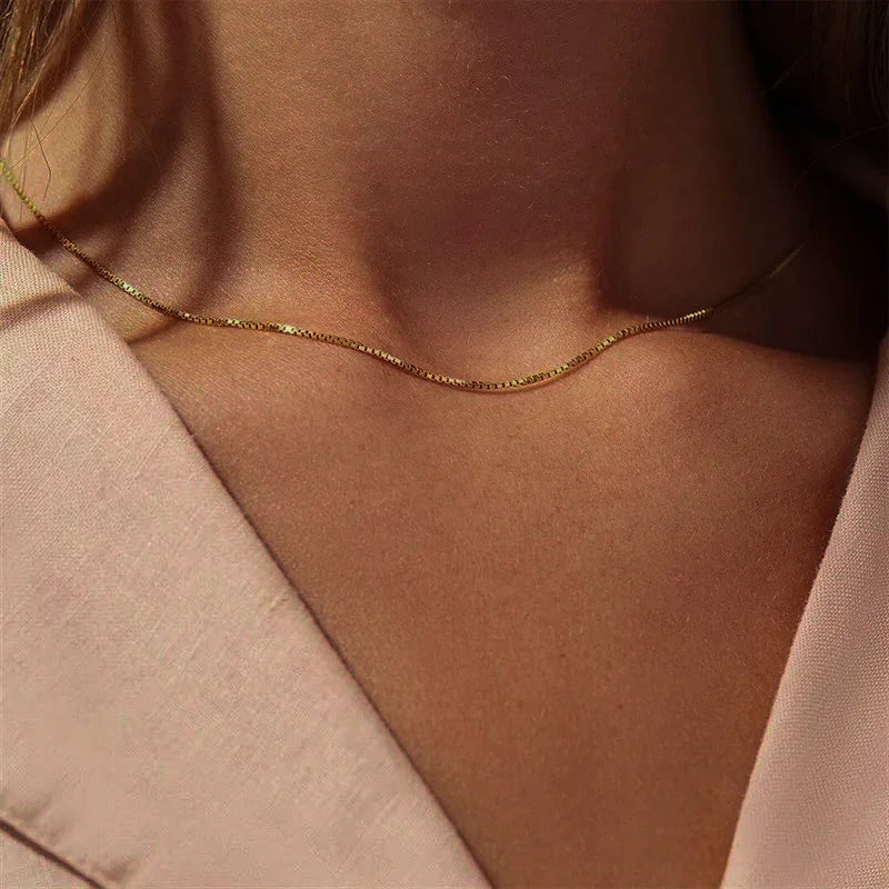 [Amore]Danica Box Chain Gold Necklace