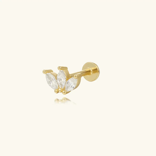 [Amore]Trio Flat Back Diamond Stud