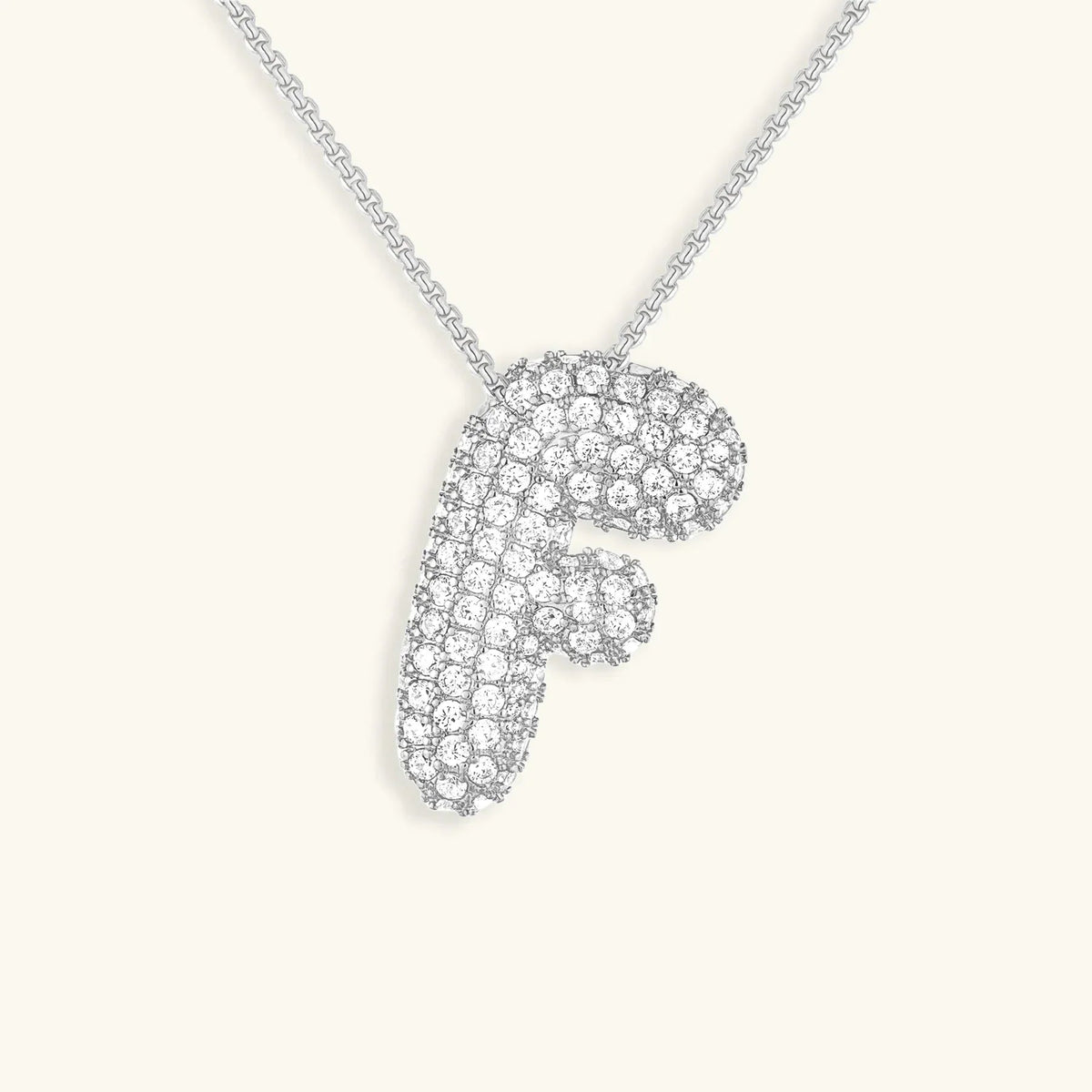 [Amore]Bubble Initial Diamond Necklace