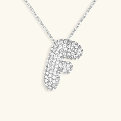 [Amore]Bubble Initial Diamond Necklace