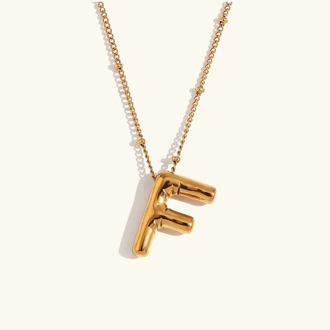 [Amore]Balloon Gold Initial Necklace