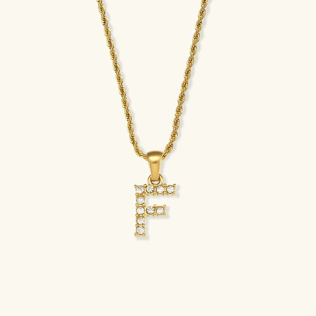 [Amore]Maeve Letter Initial Diamond Necklace