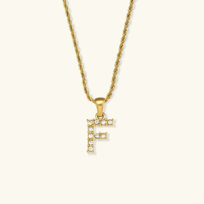 [Amore]Maeve Letter Initial Diamond Necklace