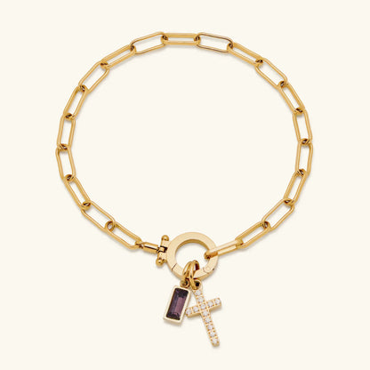 [Amore]Annabella Birthstone Cross Bracelet