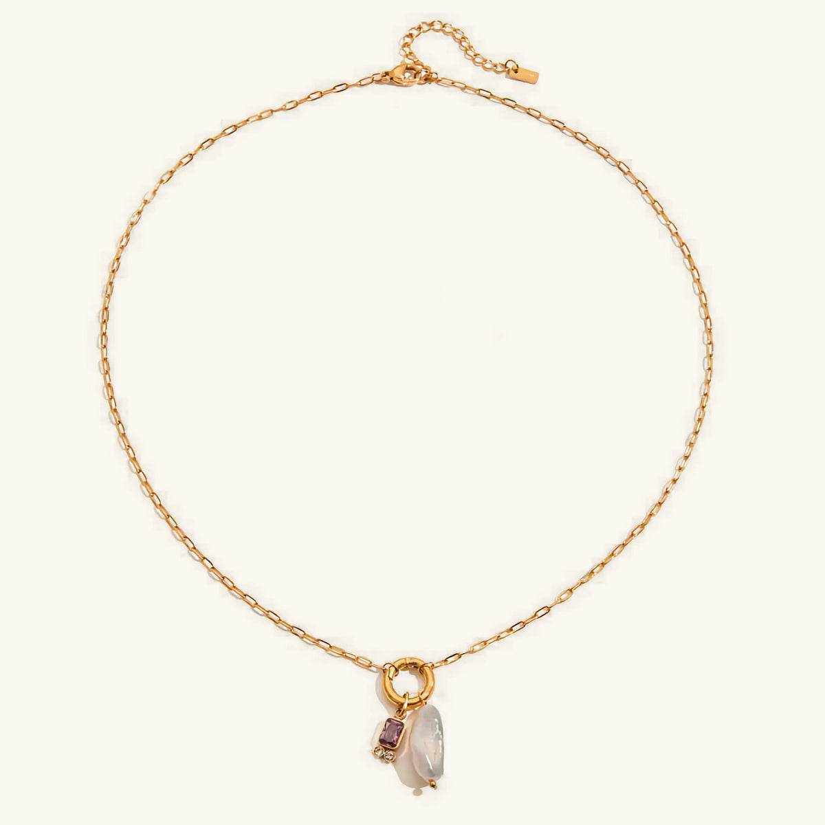 [Amore]Caitlin Birthstone Pearl Necklace