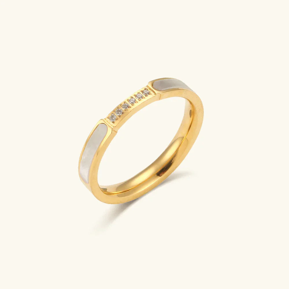 [Amore]Gabrielle Diamond Simulant Gold Ring