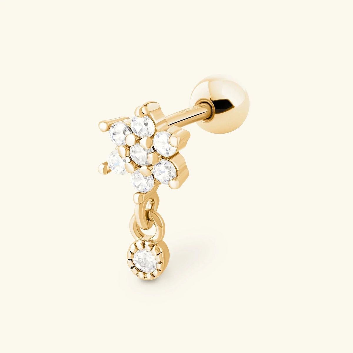 [Amore]Roxanne Round Back Diamond Stud