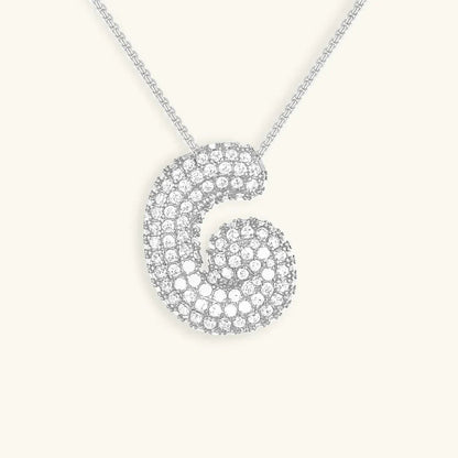 [Amore]Bubble Initial Diamond Necklace