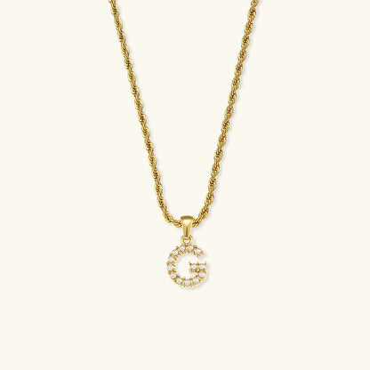[Amore]Elodie Initial Letter Pearl Necklace