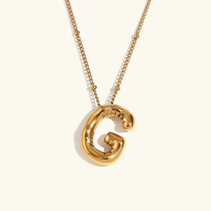 [Amore]Balloon Gold Initial Necklace