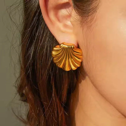[Amore]Bayside Gold Seashell Earrings