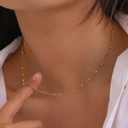 [Amore]Amphitrite Gold Chain Bead Necklace
