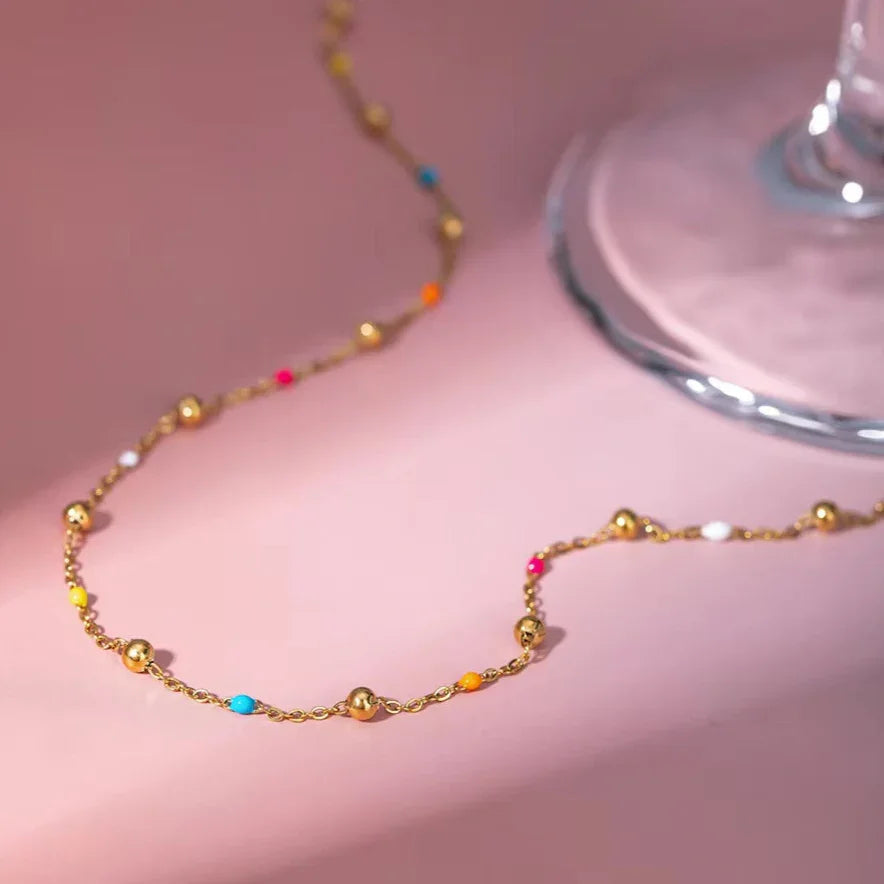 [Amore]Amphitrite Gold Chain Bead Necklace