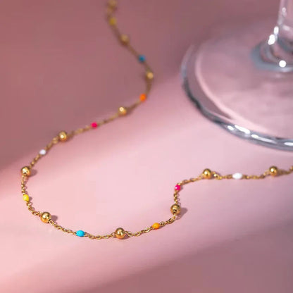 [Amore]Amphitrite Gold Chain Bead Necklace