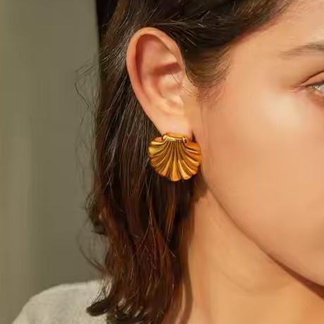 [Amore]Bayside Gold Seashell Earrings