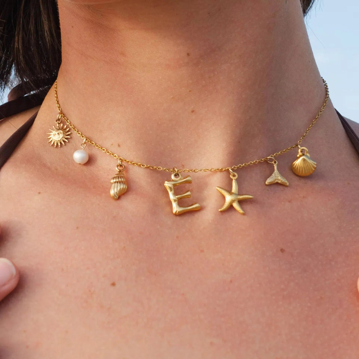 [Amore]Avaria Ocean Initial Necklace