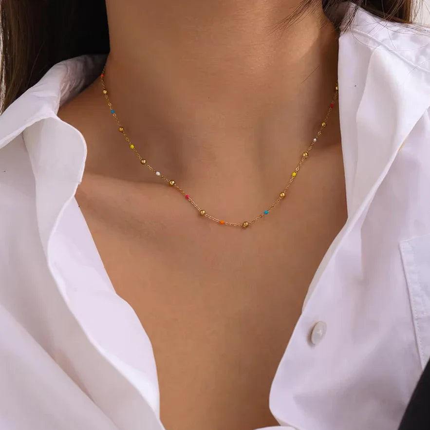 [Amore]Amphitrite Gold Chain Bead Necklace
