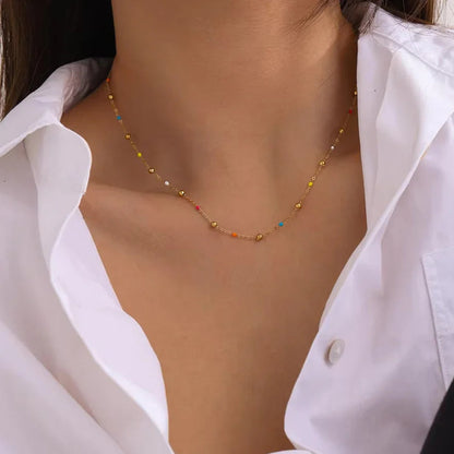 [Amore]Amphitrite Gold Chain Bead Necklace