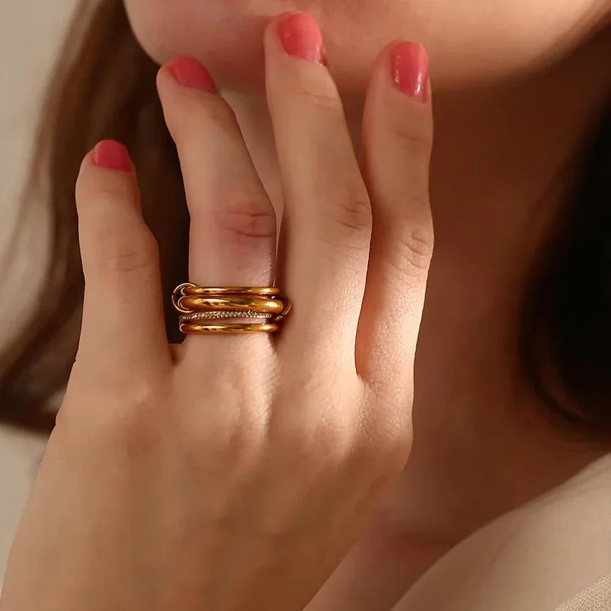 [Amore]Christabel Diamond Ring Stack