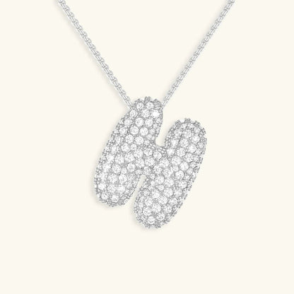 [Amore]Bubble Initial Diamond Necklace