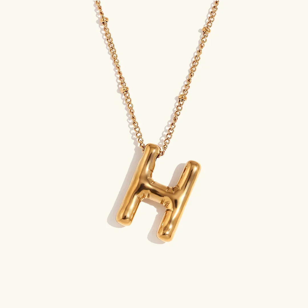 [Amore]Balloon Gold Initial Necklace