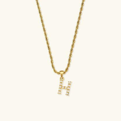 [Amore]Elodie Initial Letter Pearl Necklace