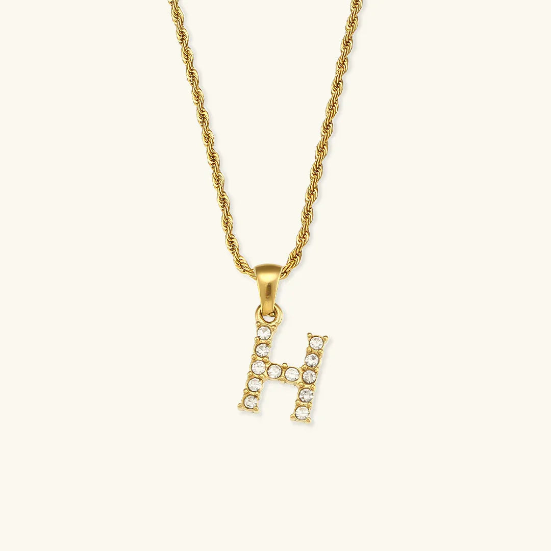 [Amore]Maeve Letter Initial Diamond Necklace
