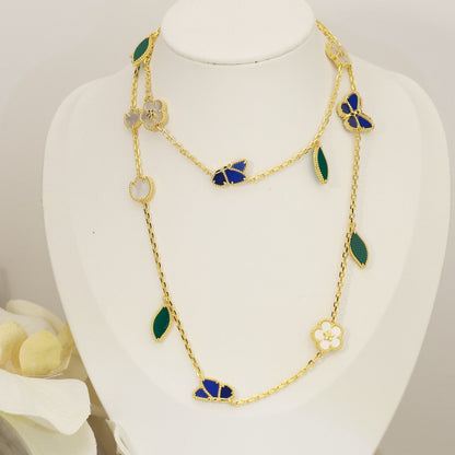 [Amore]LUCKY SPRING BUTTERFLY 15 FLOWER NECKLACE