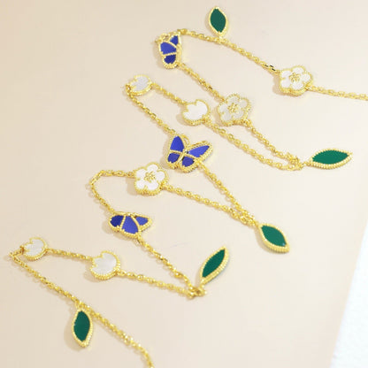 [Amore]LUCKY SPRING BUTTERFLY 15 FLOWER NECKLACE