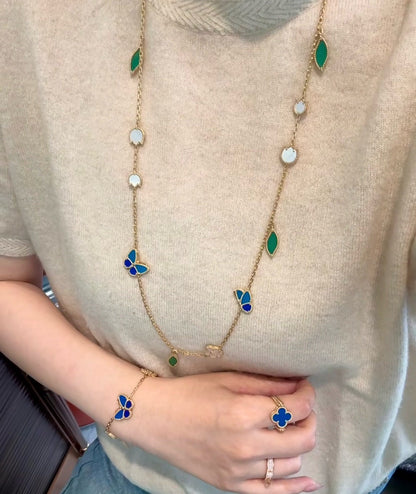 [Amore]LUCKY SPRING BUTTERFLY 15 FLOWER NECKLACE