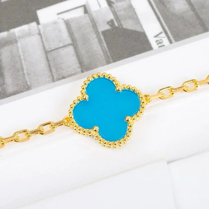 [Amore]LUCKY CLOVER 5-MOTIF BRACELET - TURQUOISE COLLECTION