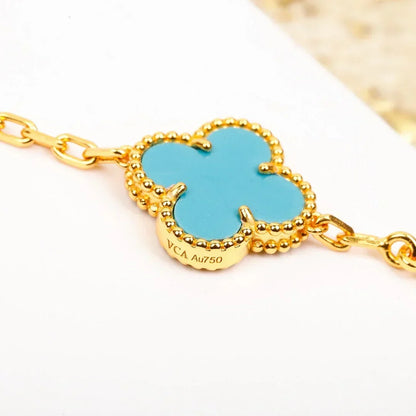 [Amore]LUCKY CLOVER 5-MOTIF BRACELET - TURQUOISE COLLECTION