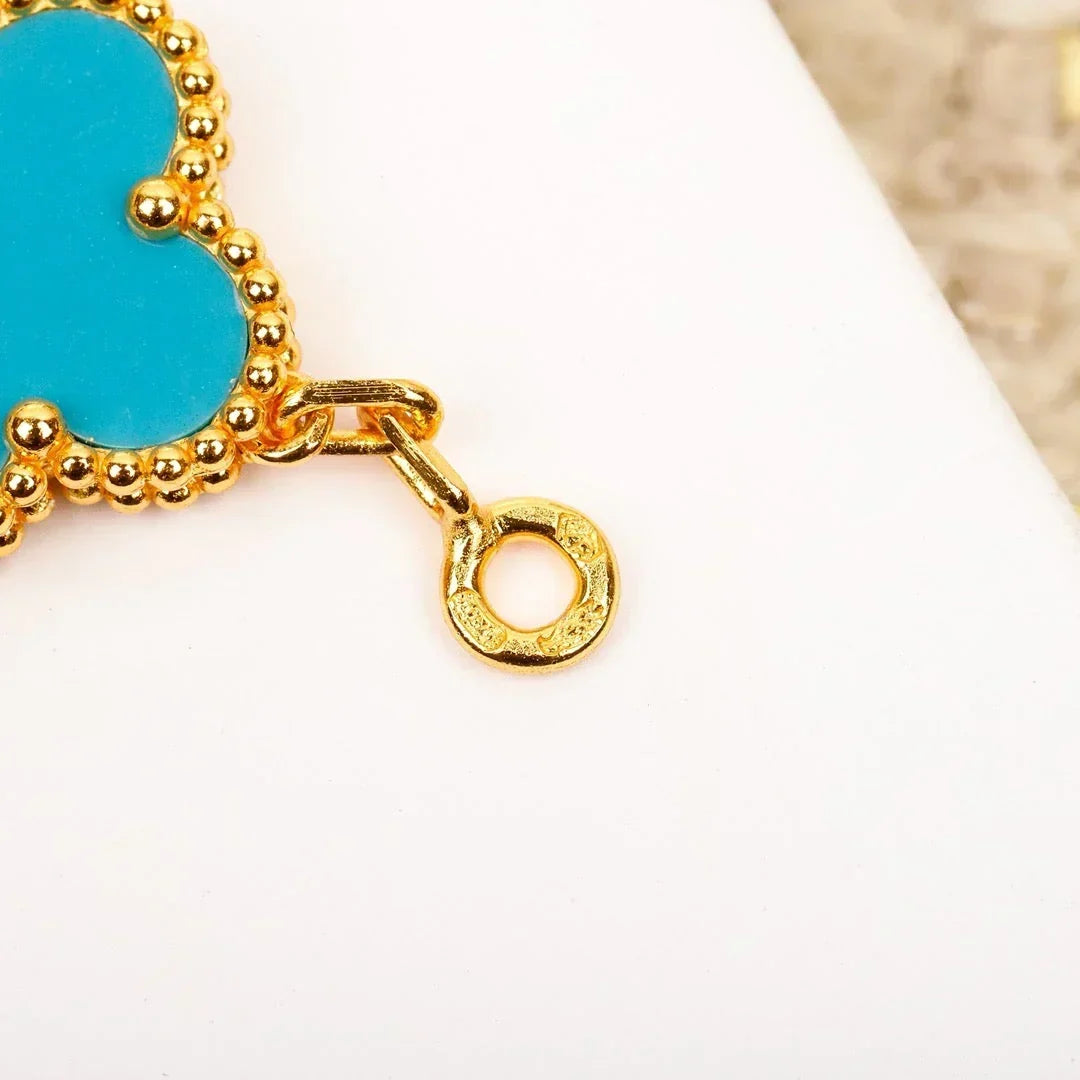 [Amore]LUCKY CLOVER 5-MOTIF BRACELET - TURQUOISE COLLECTION