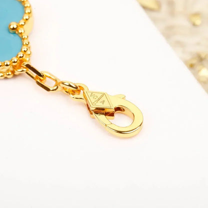 [Amore]LUCKY CLOVER 5-MOTIF BRACELET - TURQUOISE COLLECTION