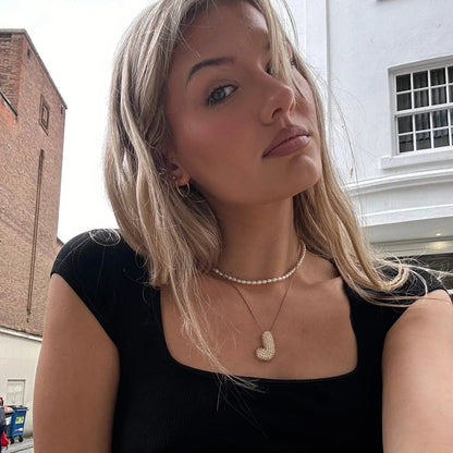 [Amore]Bubble Initial Diamond Necklace