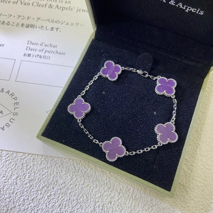 [Amore]LUCKY CLOVER 5-MOTIF BRACELET - VIOLET COLLECTION