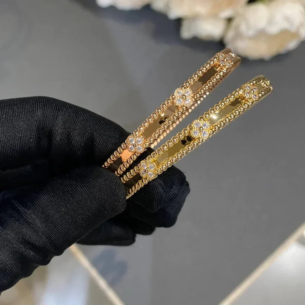 [Amore]CLOVER BRACELET 4MM DIAMONDS