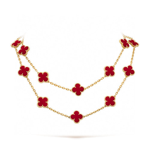 [Amore]CLOVER 20 MOTIFS CARNELIAN NECKLACE