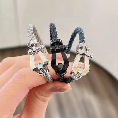 [Amore]FORCE LARGE HORSESHOE FULL DIAMOND BRACELET SILVER