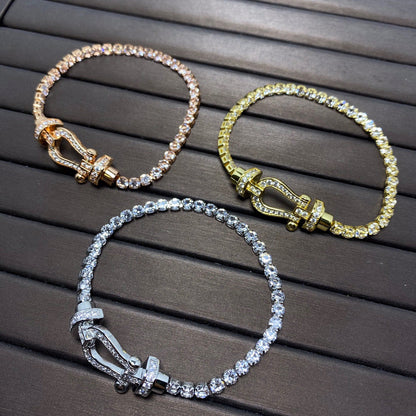 [Amore]FORCE  LARGE HORSESHOE FULL DIAMOND TENNIS BRACELET