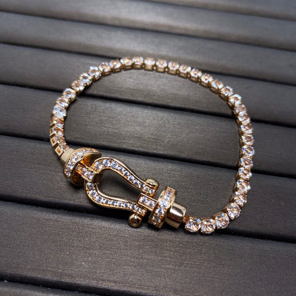 [Amore]FORCE  LARGE HORSESHOE FULL DIAMOND TENNIS BRACELET