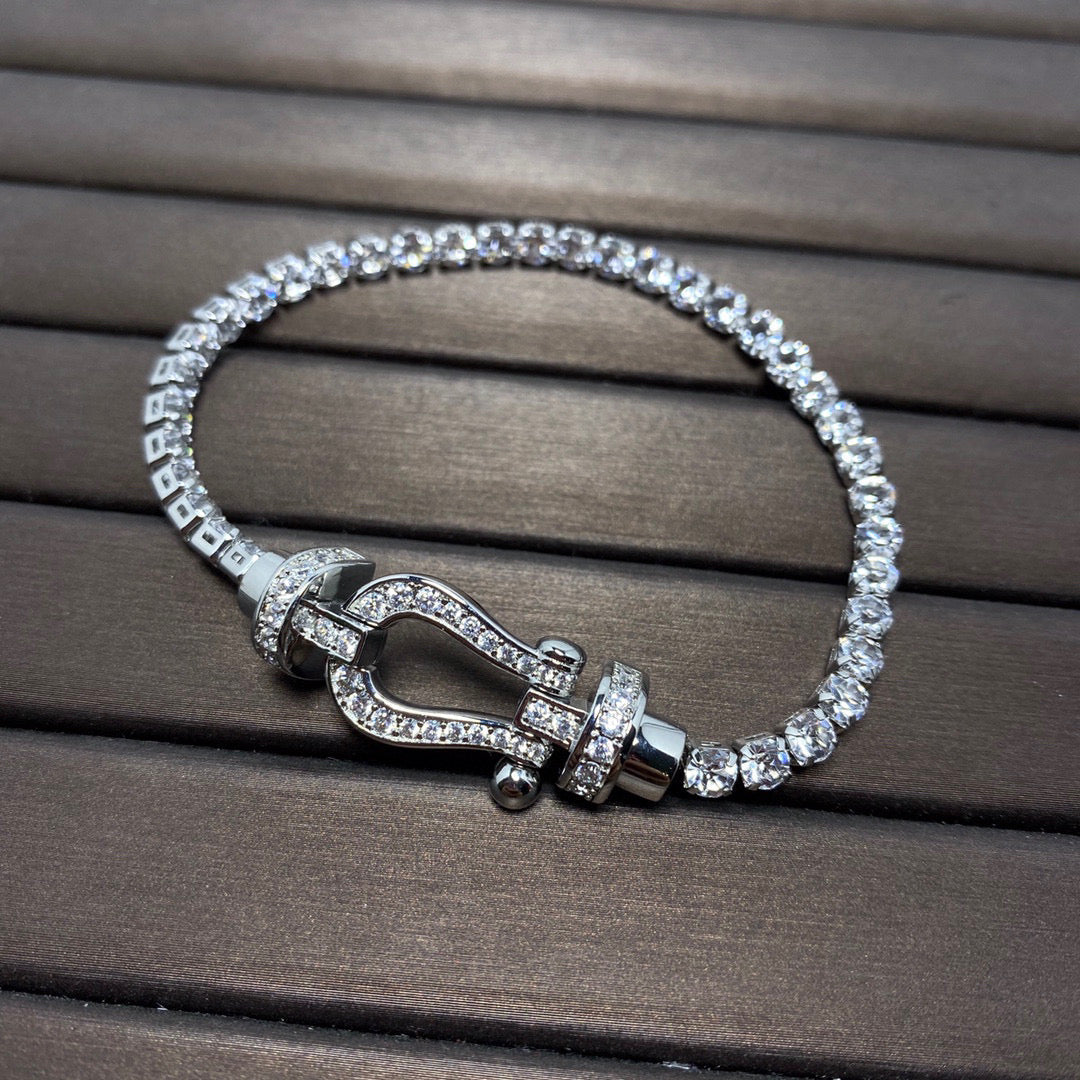 [Amore]FORCE  LARGE HORSESHOE FULL DIAMOND TENNIS BRACELET